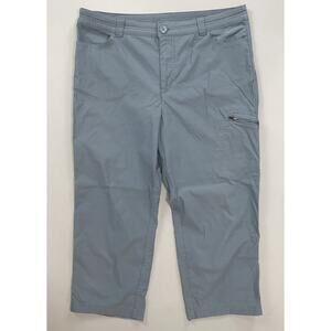 Eddie Bauer Women's WR W Tech Capri Stretch Nylon Hiking Pants. Steel Blue, 10.